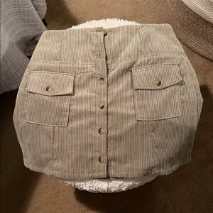 Altar'd State Gray Corduroy Skirt